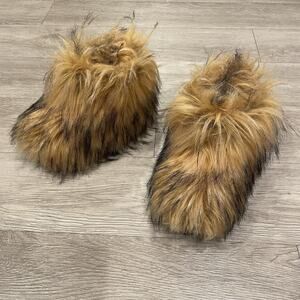 Faux Fur Shaggy Ankle Boots Fluffy Furry Yeti Little Kids Girls Size 1.5 -2